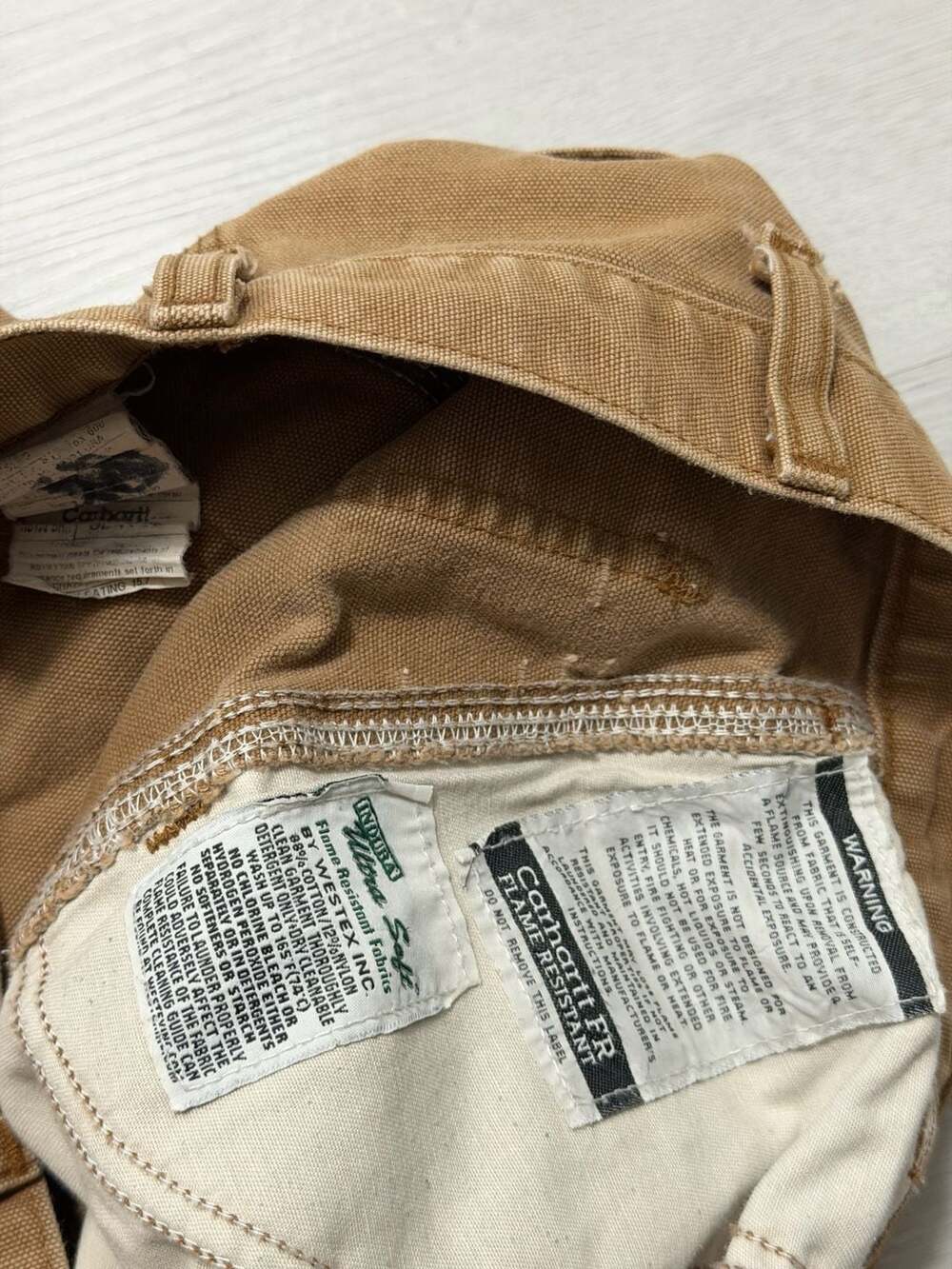 Carhartt Flame Resistant (FR) Brown Duck Canvas Carpenter Work Pants 32x32 - Picture 10 of 14